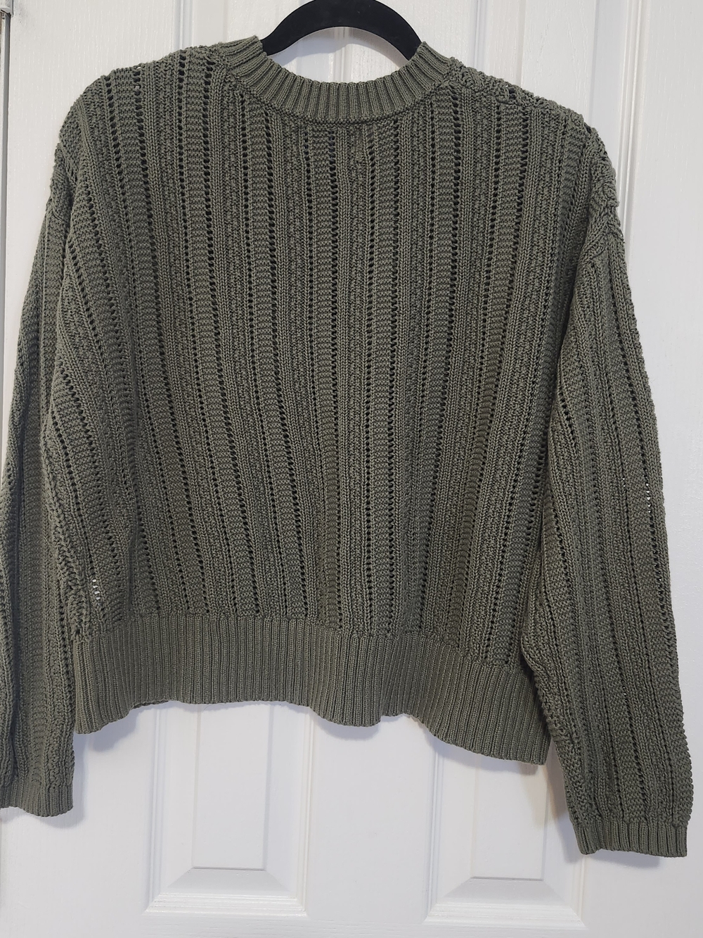 Old Navy Cropped Chevron Open-Knit Sweater In Alpine Tundra - Size Large - Picture 4 of 10